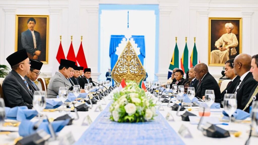 Prabowo Subianto, Cyril Ramaphosa, Diplomasi Kuliner, Istana Merdeka, Pertemuan Bilateral, Indonesia Afrika Selatan, Hubungan Diplomatik, Makanan Tradisional Indonesia
