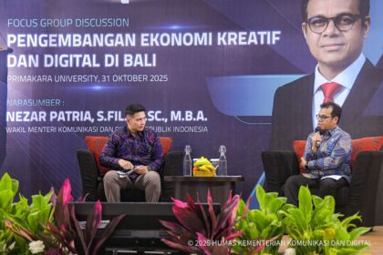 ekonomi kreatif Indonesia, etika AI, infrastruktur digital,Kementerian Komunikasi dan Digital, Nezar Patria, Primakara University, talenta digital, tata kelola AI, Transformasi Digital. Wamenkomdik