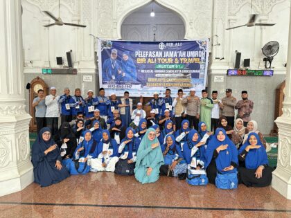 Pelepasan Jamaah Umrah Bir Ali Lhokseumawe Kloter 61 di Masjid Al-Hikmah Cunda