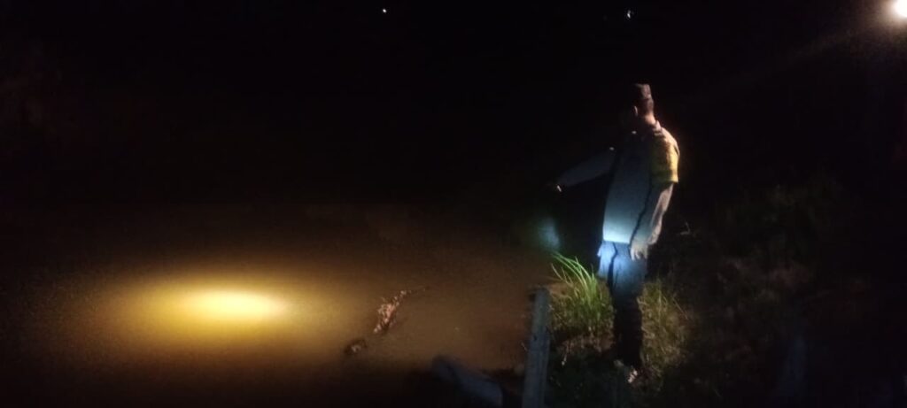 Lokasi saluran air tempat bocah ditemukan meninggal di Baktiya Aceh Utara.