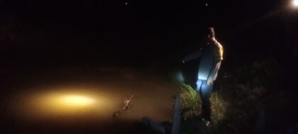 Lokasi saluran air tempat bocah ditemukan meninggal di Baktiya Aceh Utara.