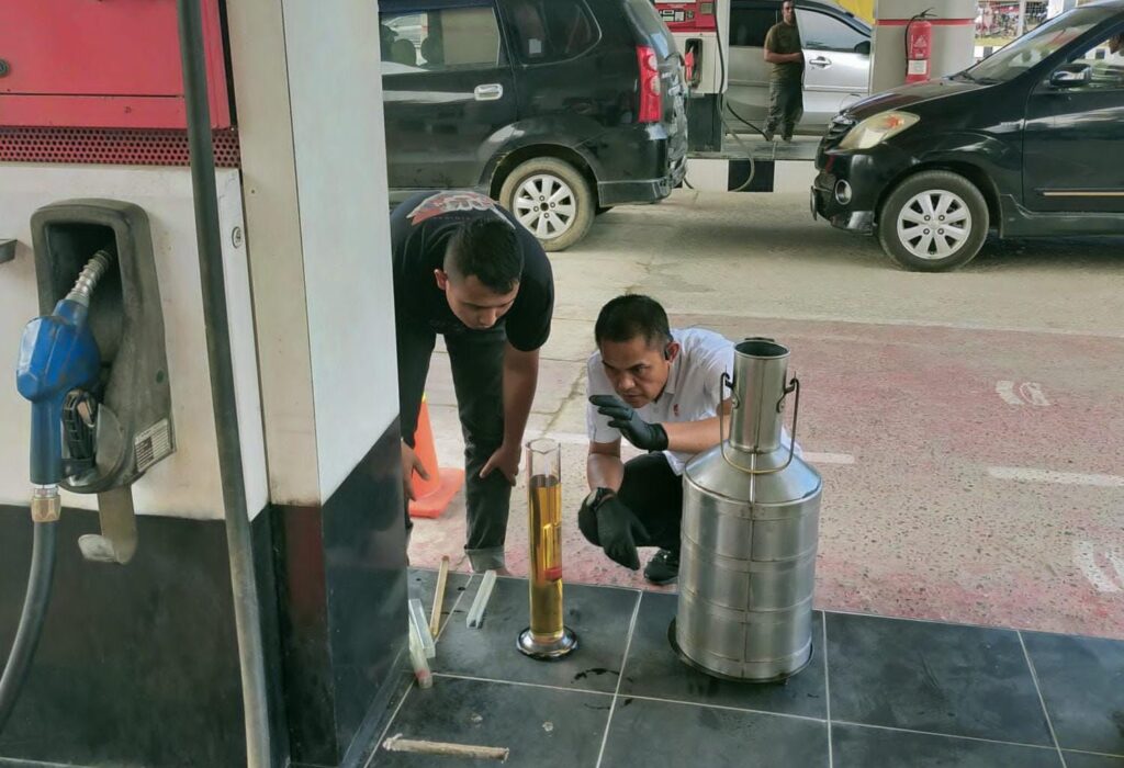 sidak SPBU Lhokseumawe, BBM bersubsidi, Polres Lhokseumawe, kualitas BBM, takaran BBM, inspeksi SPBU, Satreskrim