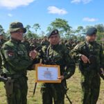 Pangkoops TNI Habema Mayjen TNI Yudha Airlangga melepas purna tugas 1.350 personel Satgas Pamtas RI–PNG Mobile Yonif 113/JS di Timika Papua Tengah.