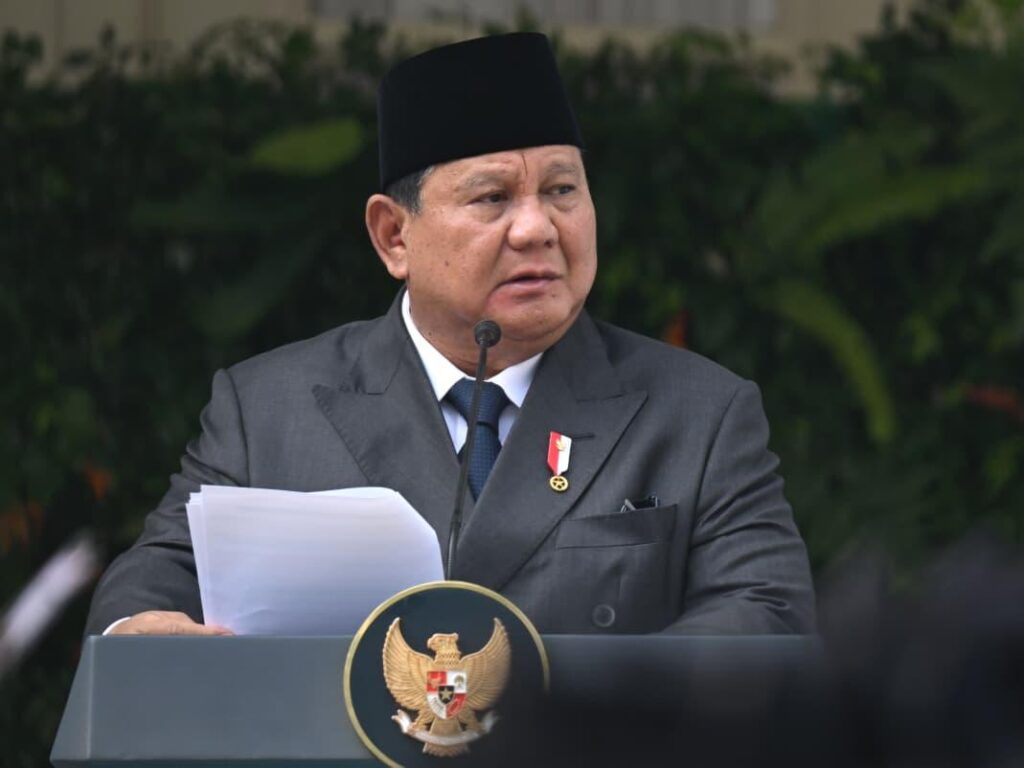 Presiden Prabowo Subianto saat pidato Hari Lahir Pancasila 2026 tentang Ekonomi Pancasila di Gedung Pancasila Jakarta