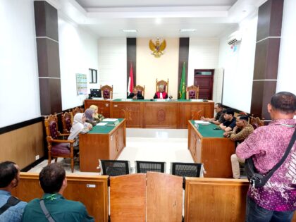 Keabsahan penetapan tersangka dalam perkara yang berawal dari persoalan keluarga antara ayah kandung dan anak kandung kini diuji melalui permohonan praperadilan di Pengadilan Negeri Lhoksukon, Aceh Utara. 28 Agustus 2026. Foto: Dok Ist