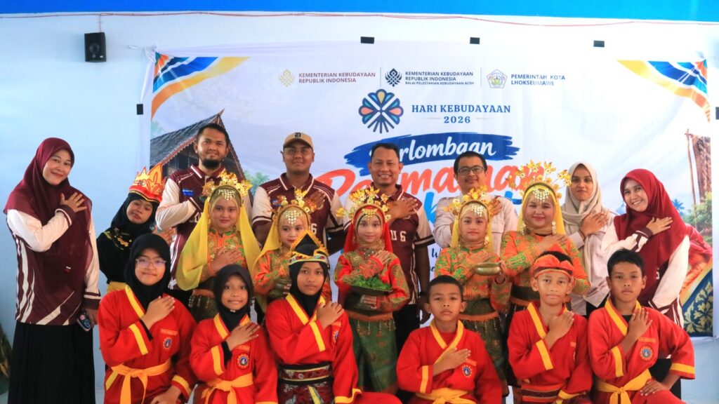 Balai Pelestarian Kebudayaan Aceh Gelar Lomba Permainan Rakyat, puluhan siswa SD Muhammadiyah 6 Lhokseumawe mengikuti perlombaan permainan rakyat dalam rangka memperingati Hari Kebudayaan 2026, Sabtu (24/10/2026). Foto: Dok Ist